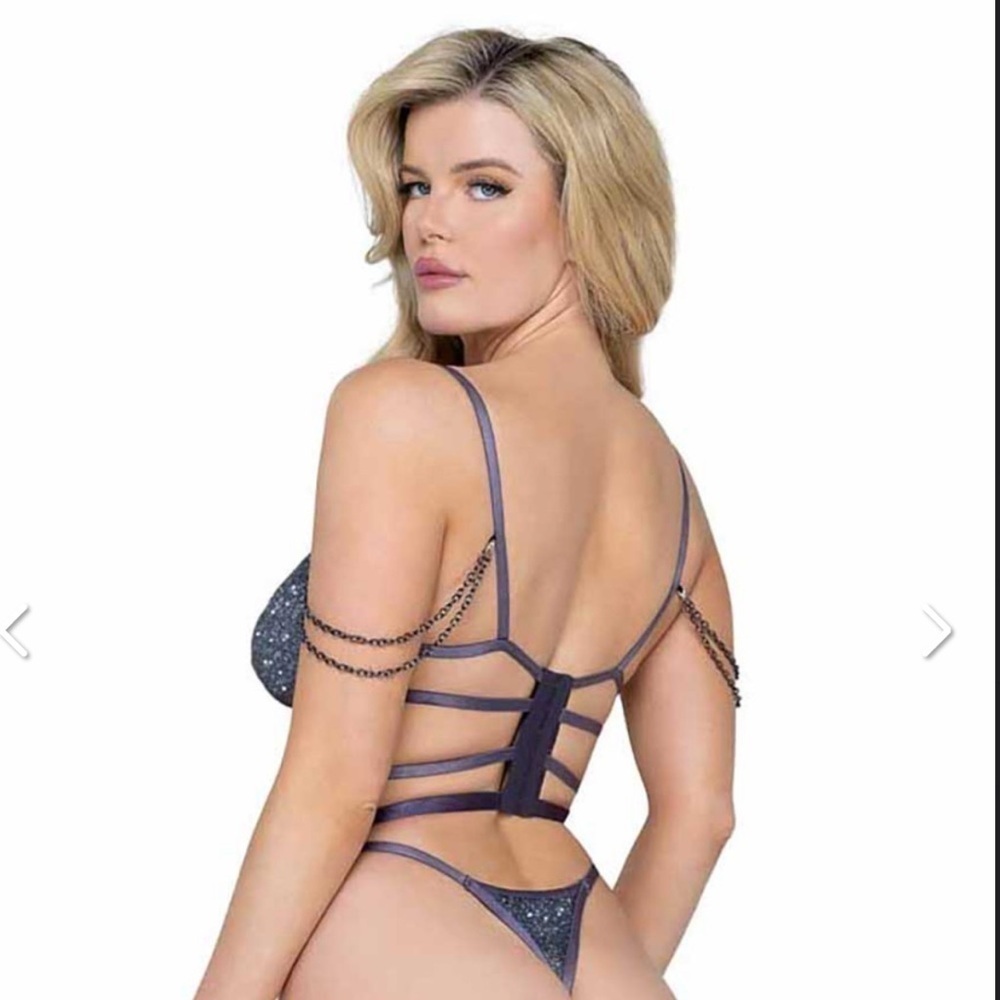 New ▶️ Roma ◀️ Glam Teddy Lingerie. Size Large - Picture 2 of 12